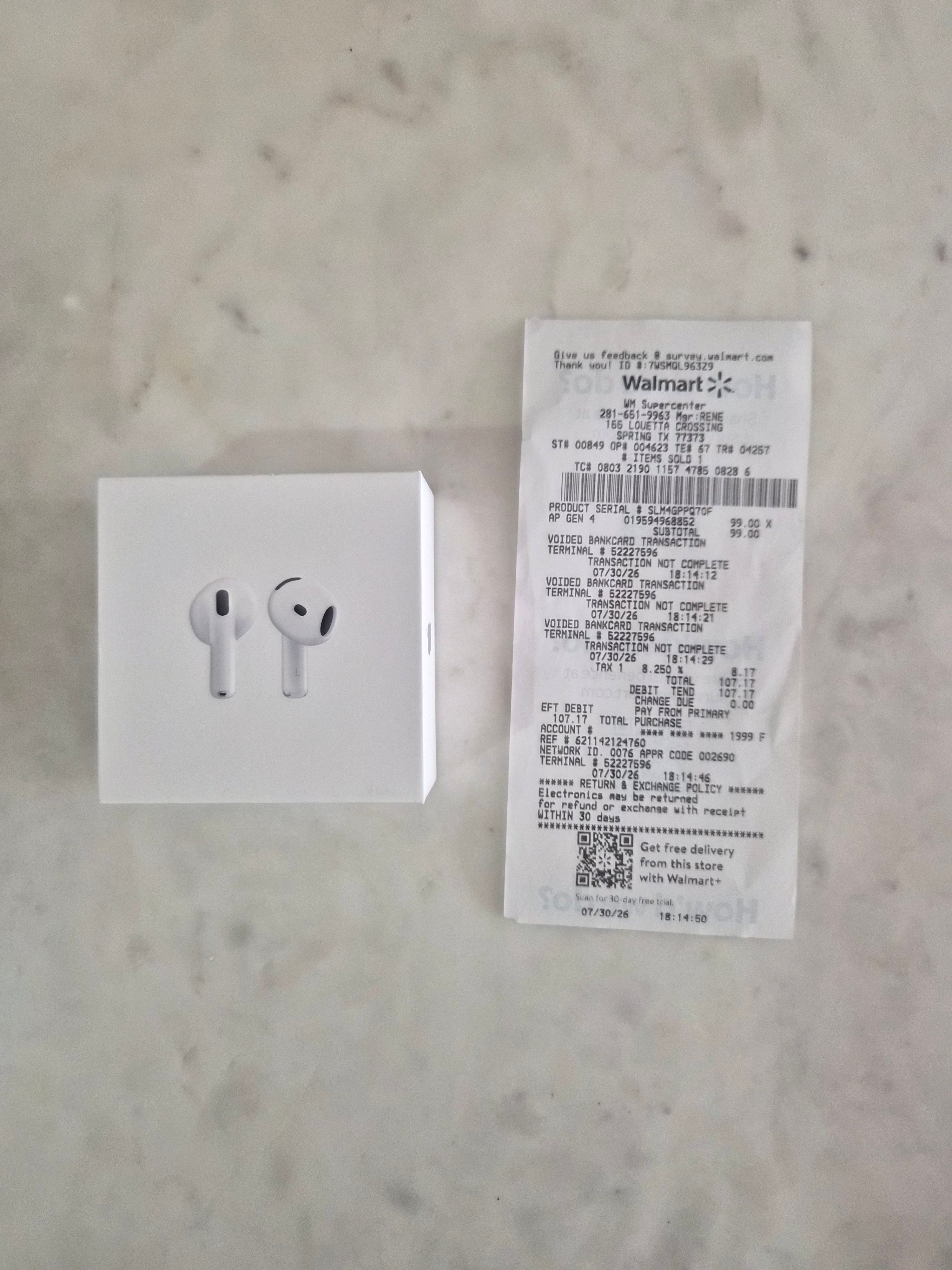 AirPods 4 Wireless Earbuds, Bluetooth Headphones, with Active Noise Cancellation